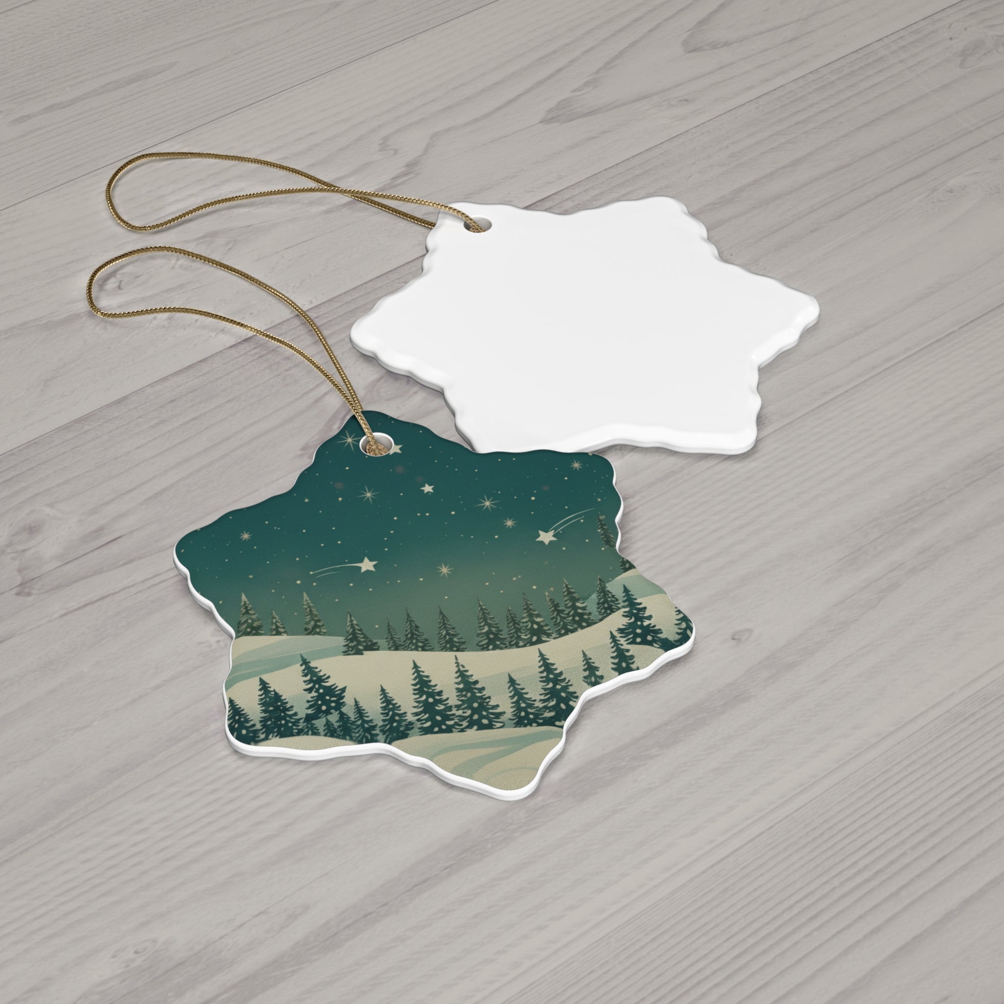 Star-Shaped Ceramic Ornament - Christmas Holiday Collection