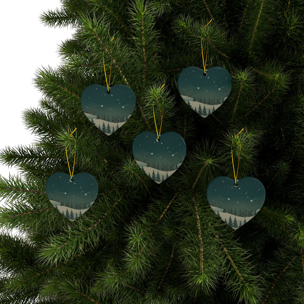 Winter Night Ceramic Ornament - Christmas Holiday Collection