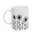 Ceramic Mug - Outlined Sunflower Signature Collection by Juli