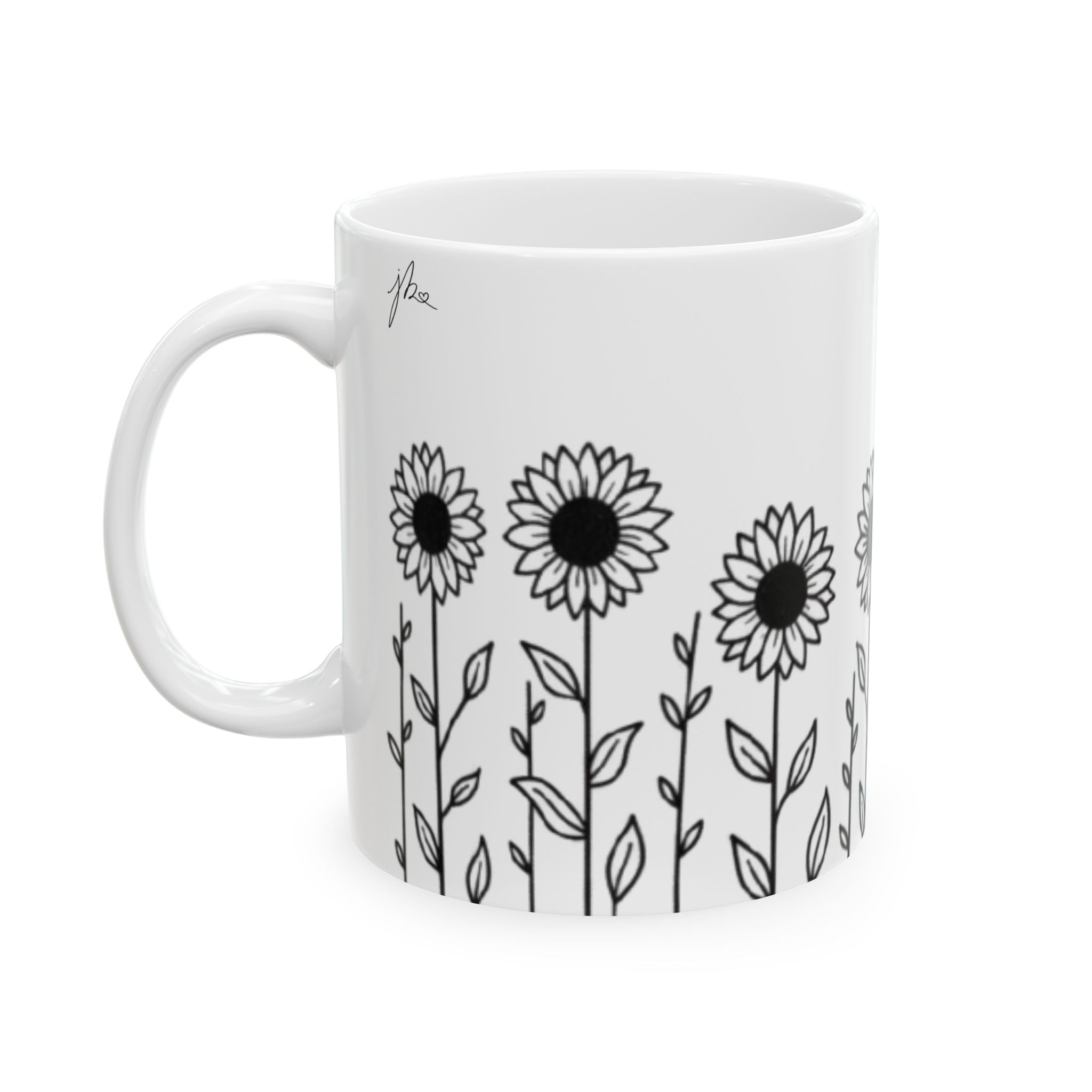 Ceramic Mug - Outlined Sunflower Signature Collection by Juli