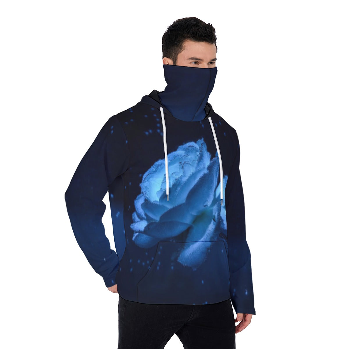 All-Over Print Men's Heavy Fleece Hoodie With Mask