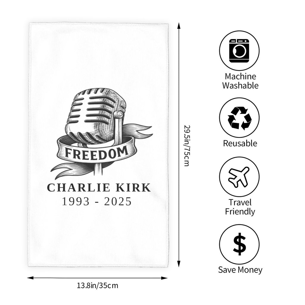Polyester Towel For the USA - Charlie Kirk Freedom Microphone Collection