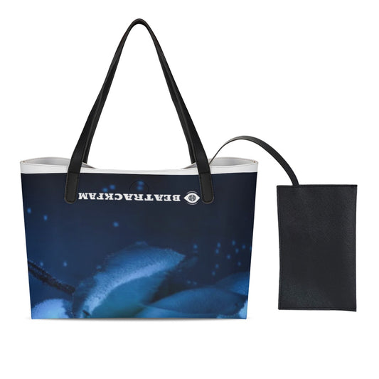 Shopping Tote Bag With Black Mini Purse