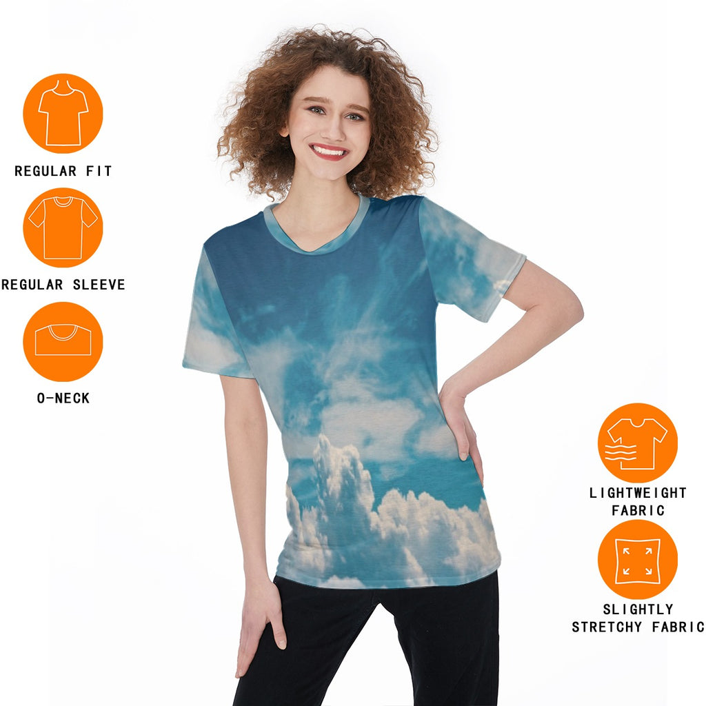 All-Over Print Women's O-Neck T-Shirt|180 GSM Jersey