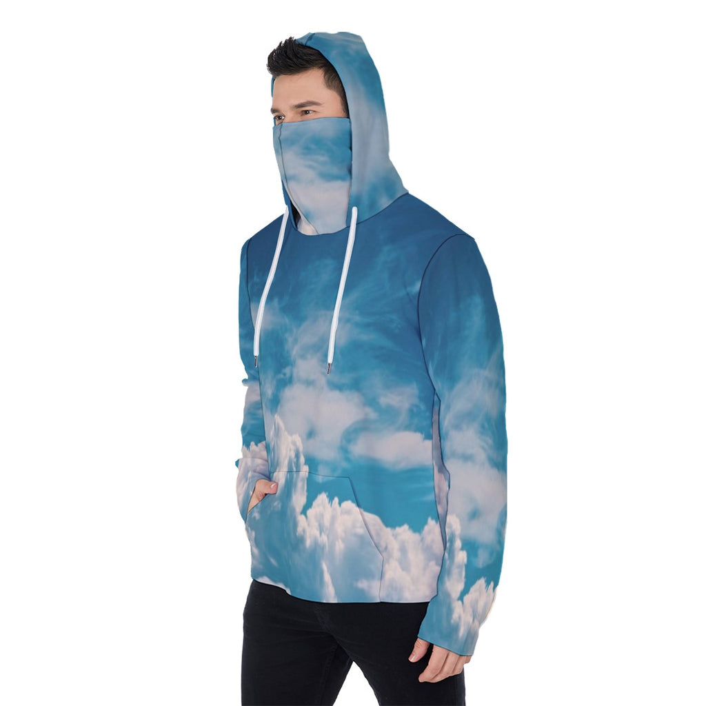 All-Over Print Men's Heavy Fleece Hoodie With Mask