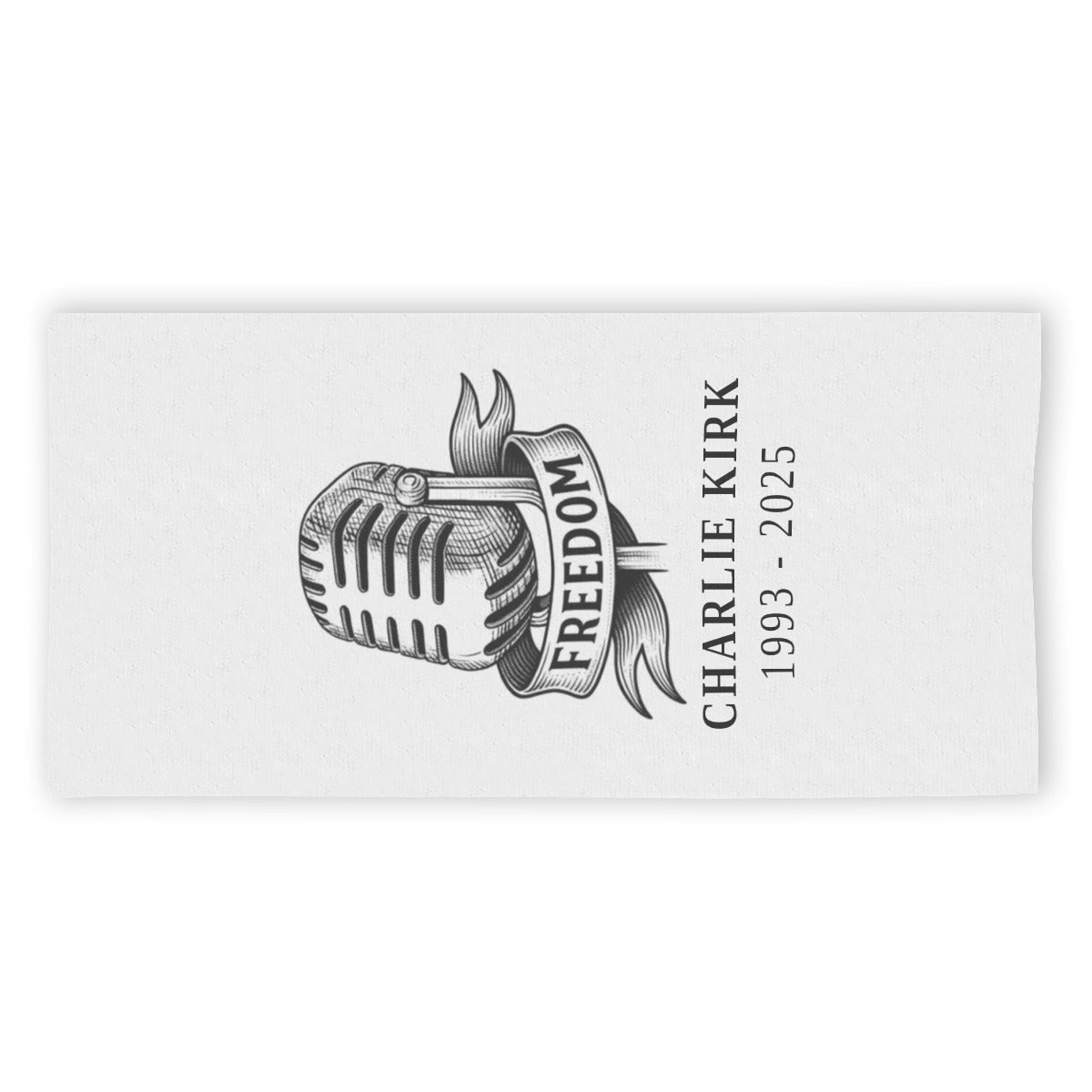 Adult Beach towel Vertical Style For the USA|320GSM - Charlie Kirk Freedom Microphone Collection