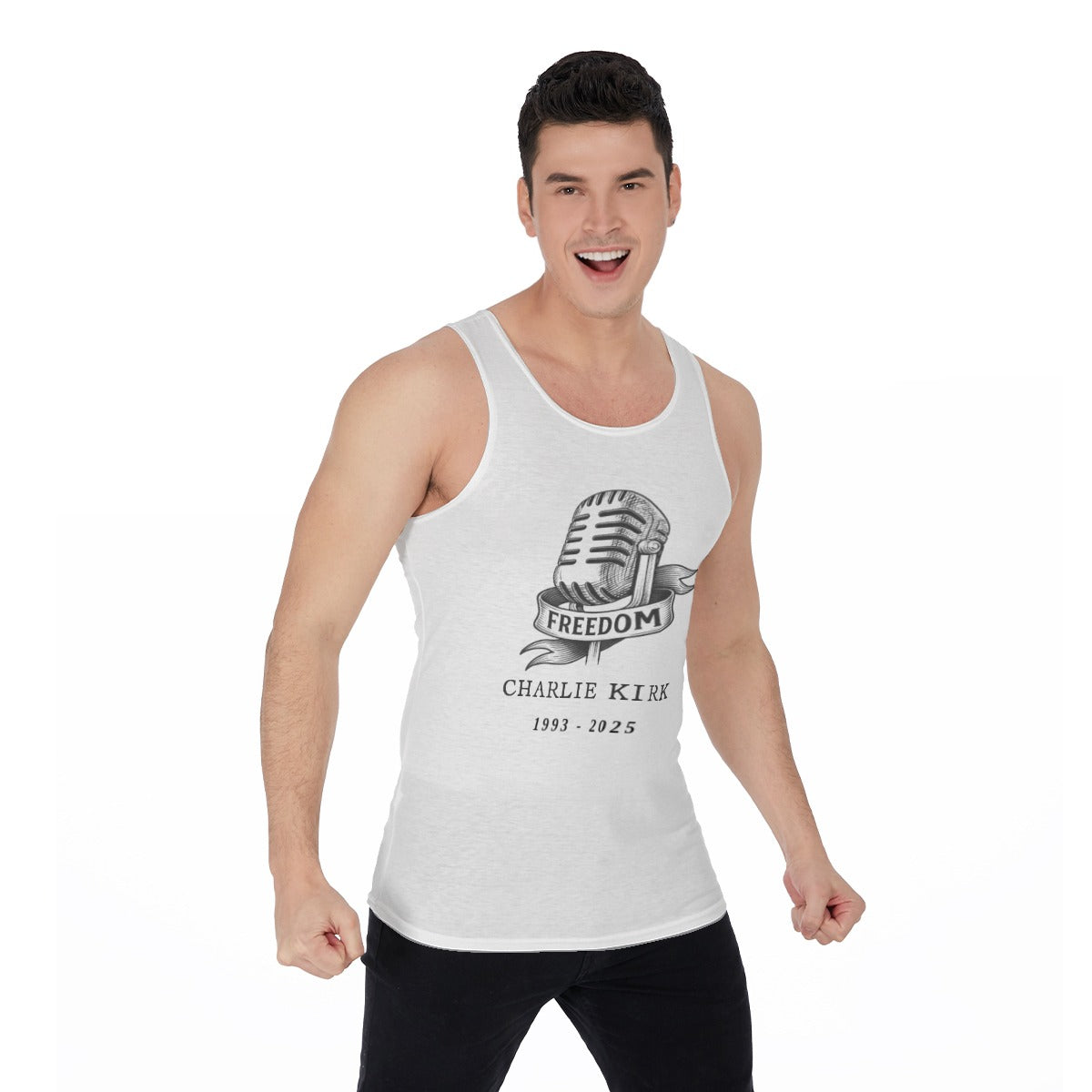 All-Over Print Men's Tank Top - Charlie Kirk Freedom Microphone Collection