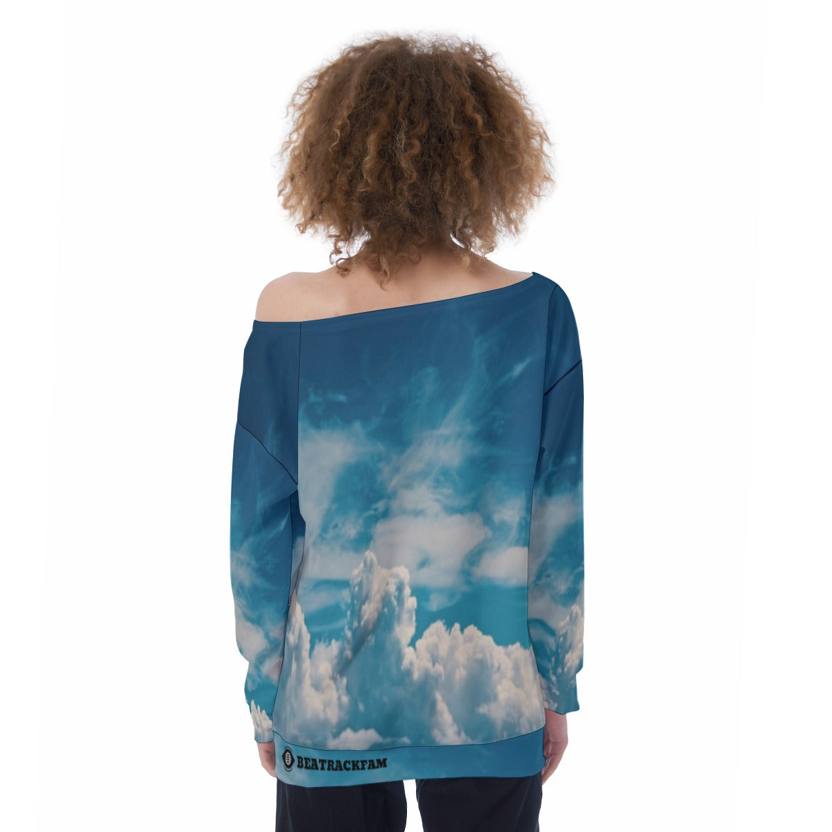 All-Over Print Oversized Women's Off-Shoulder Sweatshirt