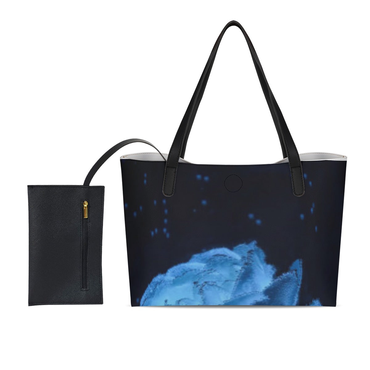 Shopping Tote Bag With Black Mini Purse