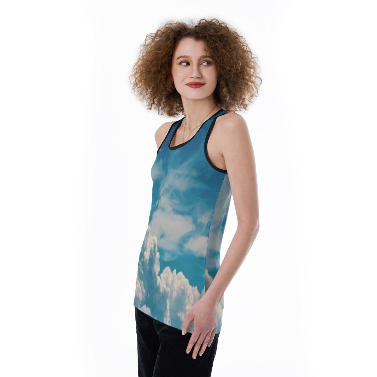 All-Over Print Women's Back Hollow Tank Top