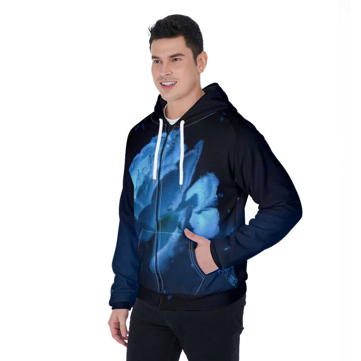 All-Over Print Men's Raglan Zip Up Hoodie