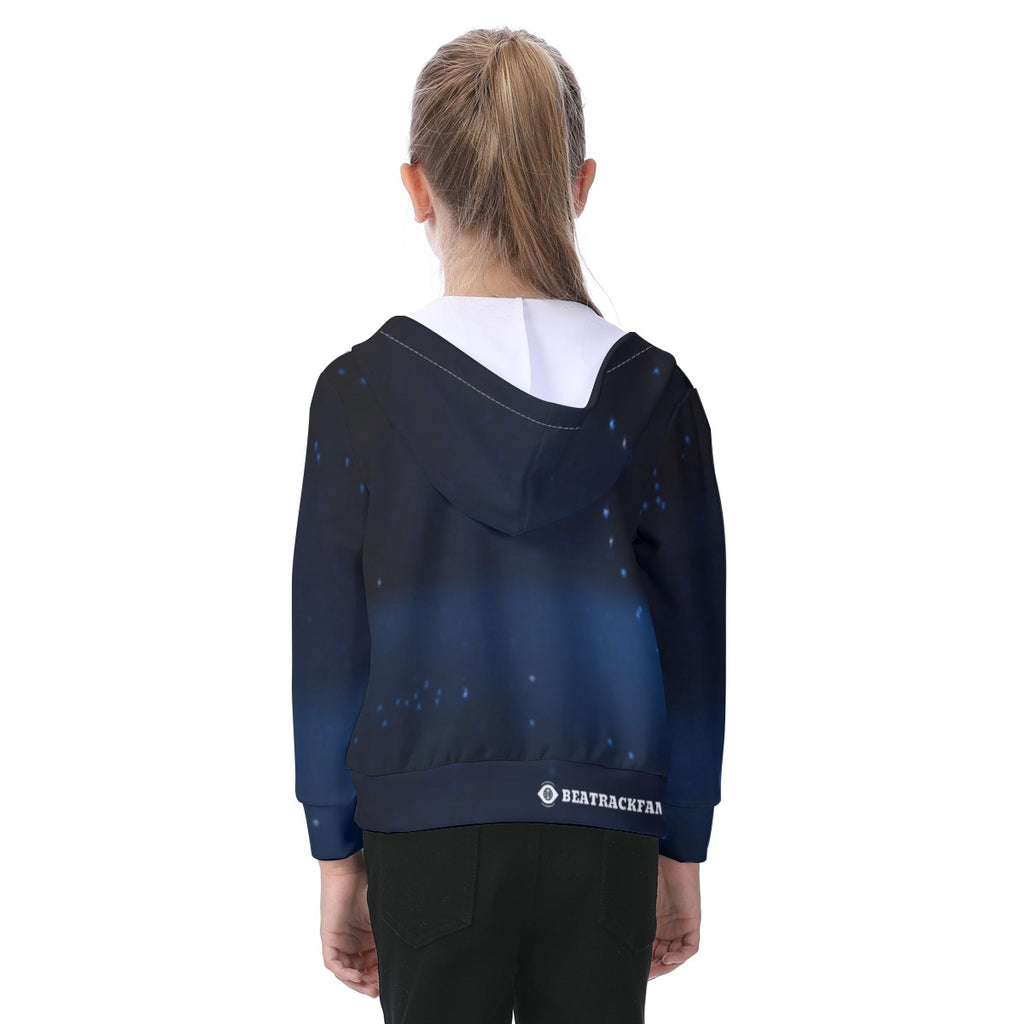 All-Over Print Kid's Zip-up Hoodie With Patch Pocket