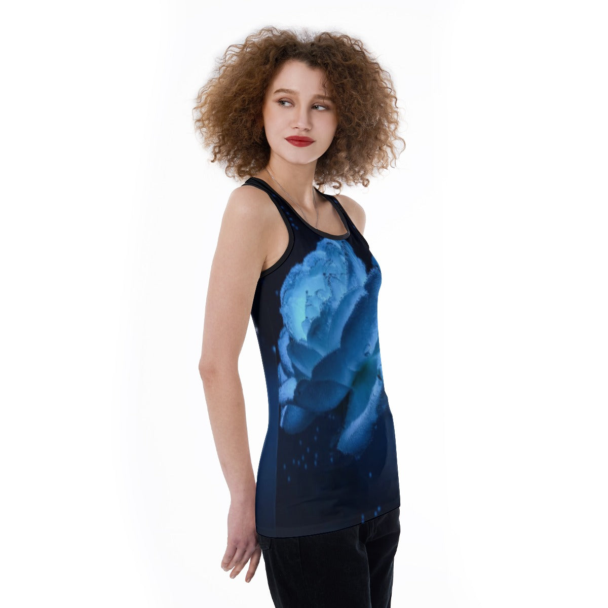 All-Over Print Women's Back Hollow Tank Top