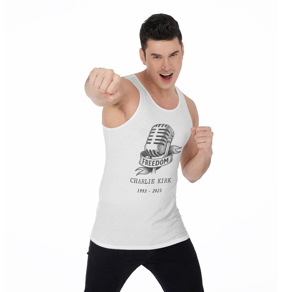 All-Over Print Men's Tank Top - Charlie Kirk Freedom Microphone Collection