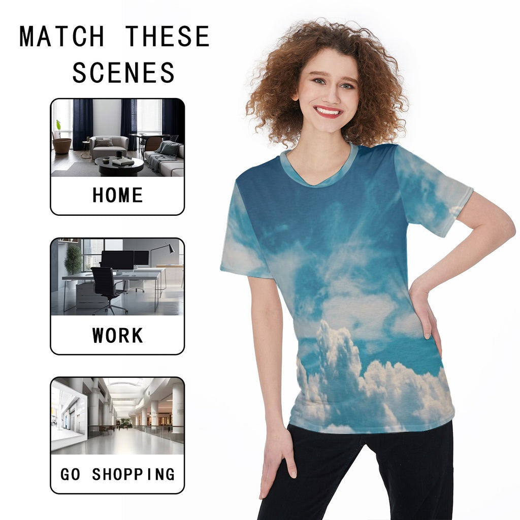 All-Over Print Women's O-Neck T-Shirt|180 GSM Jersey