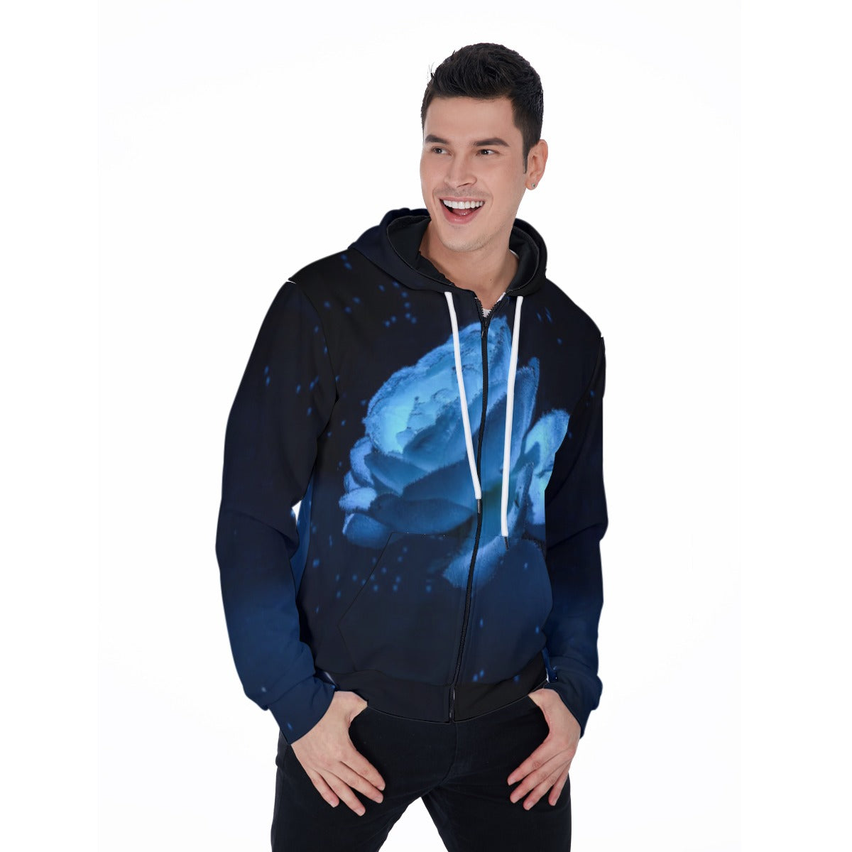 All-Over Print Men's Mirco Fleece Zip Up Hoodie