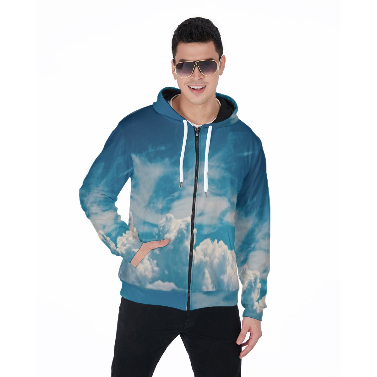 All-Over Print Men's Heavy Fleece Zip Up Hoodie