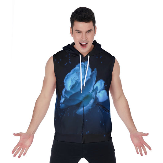 All-Over Print Men's Zipper-Up Sleeveless Hoodie