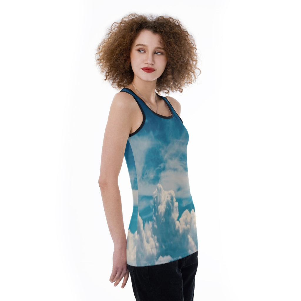 All-Over Print Women's Back Hollow Tank Top