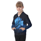 All-Over Print Kid's Zip-up Hoodie With Patch Pocket