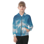 All-Over Print Kid's Zip-up Hoodie With Patch Pocket