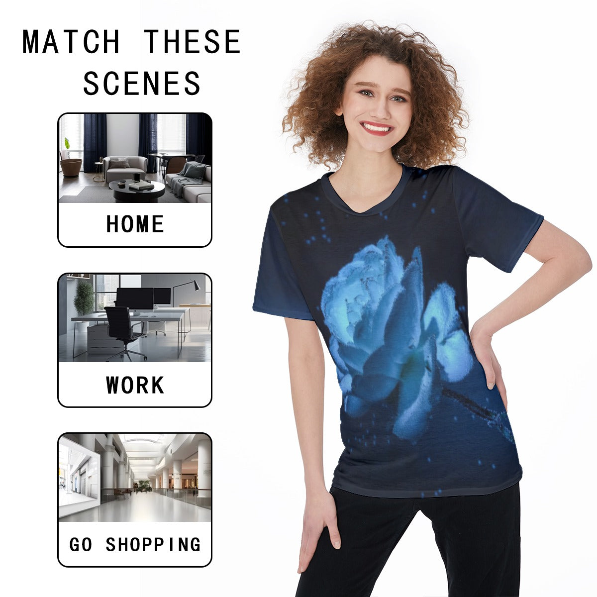 All-Over Print Women's O-Neck T-Shirt|180 GSM Jersey