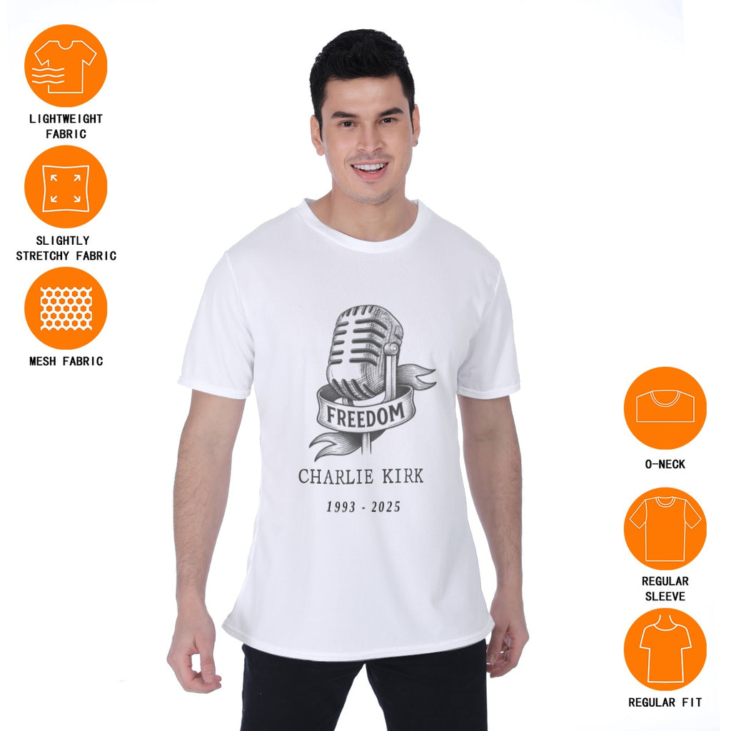 All-Over Print Men's T-shirt | Birdseye - Charlie Kirk Freedom Microphone Collection