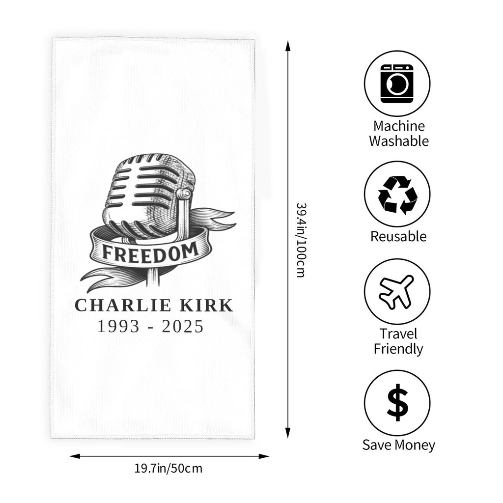 Children's Bath Towel-Vertical Version For the USA - Charlie Kirk Freedom Microphone Collection