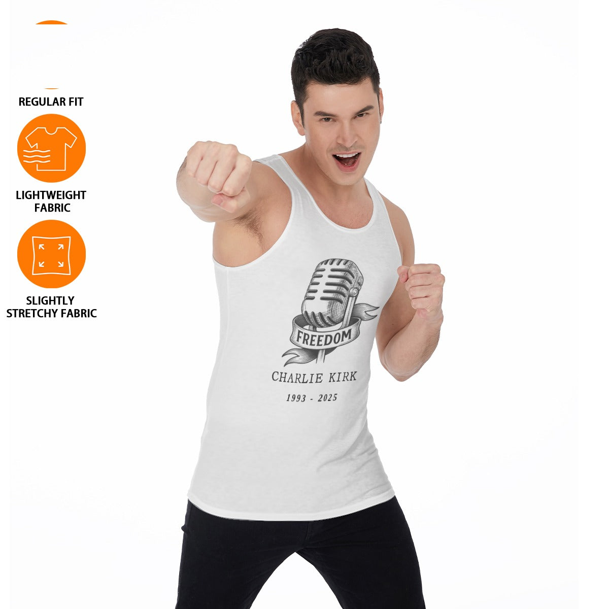 All-Over Print Men's Tank Top - Charlie Kirk Freedom Microphone Collection