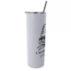 Glitter Tumbler With Stainless Steel Straw 20oz - Charlie Kirk Freedom Microphone Collection