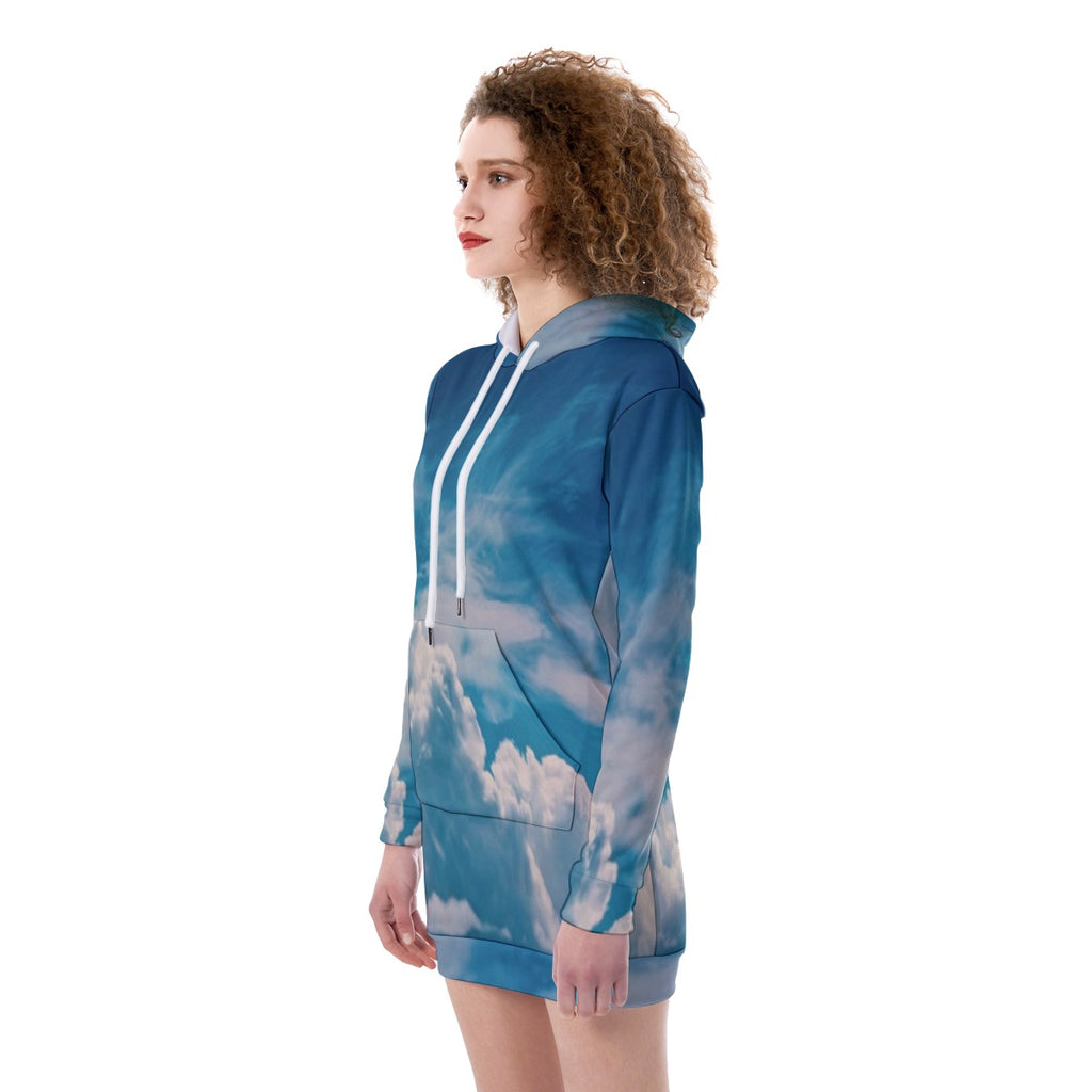 All-Over Print Women's Heavy Fleece Long Hoodie
