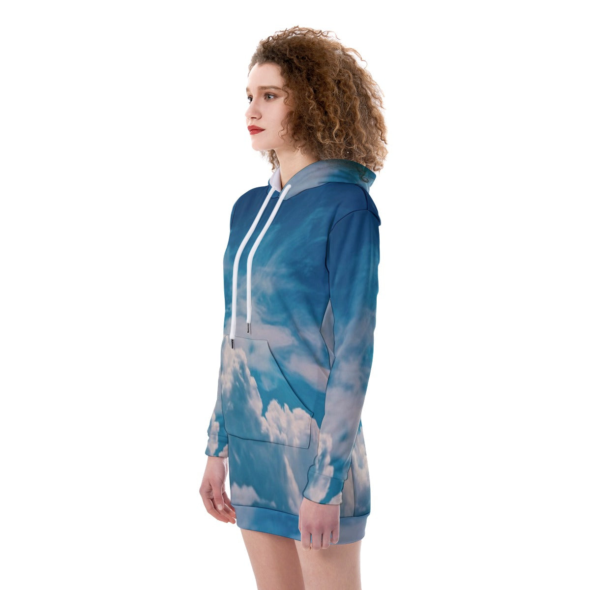 All-Over Print Women's Heavy Fleece Long Hoodie