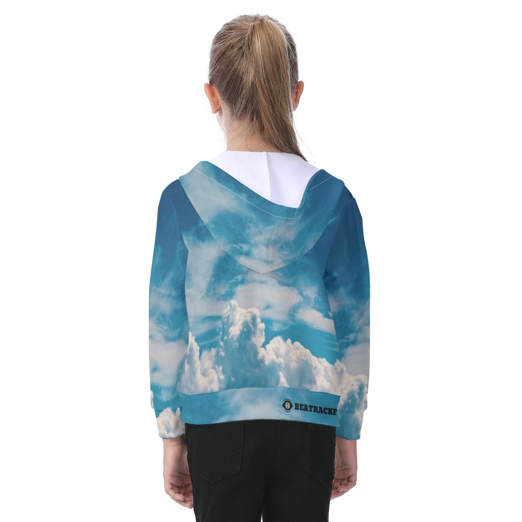 All-Over Print Kid's Zip-up Hoodie With Patch Pocket