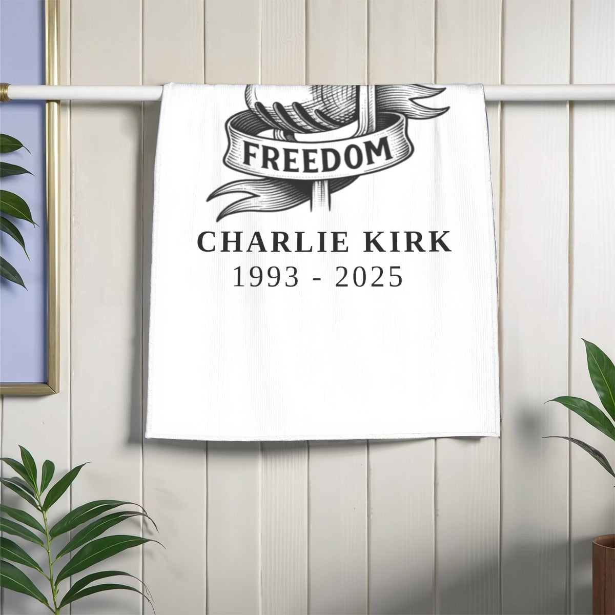 Polyester Towel For the USA - Charlie Kirk Freedom Microphone Collection
