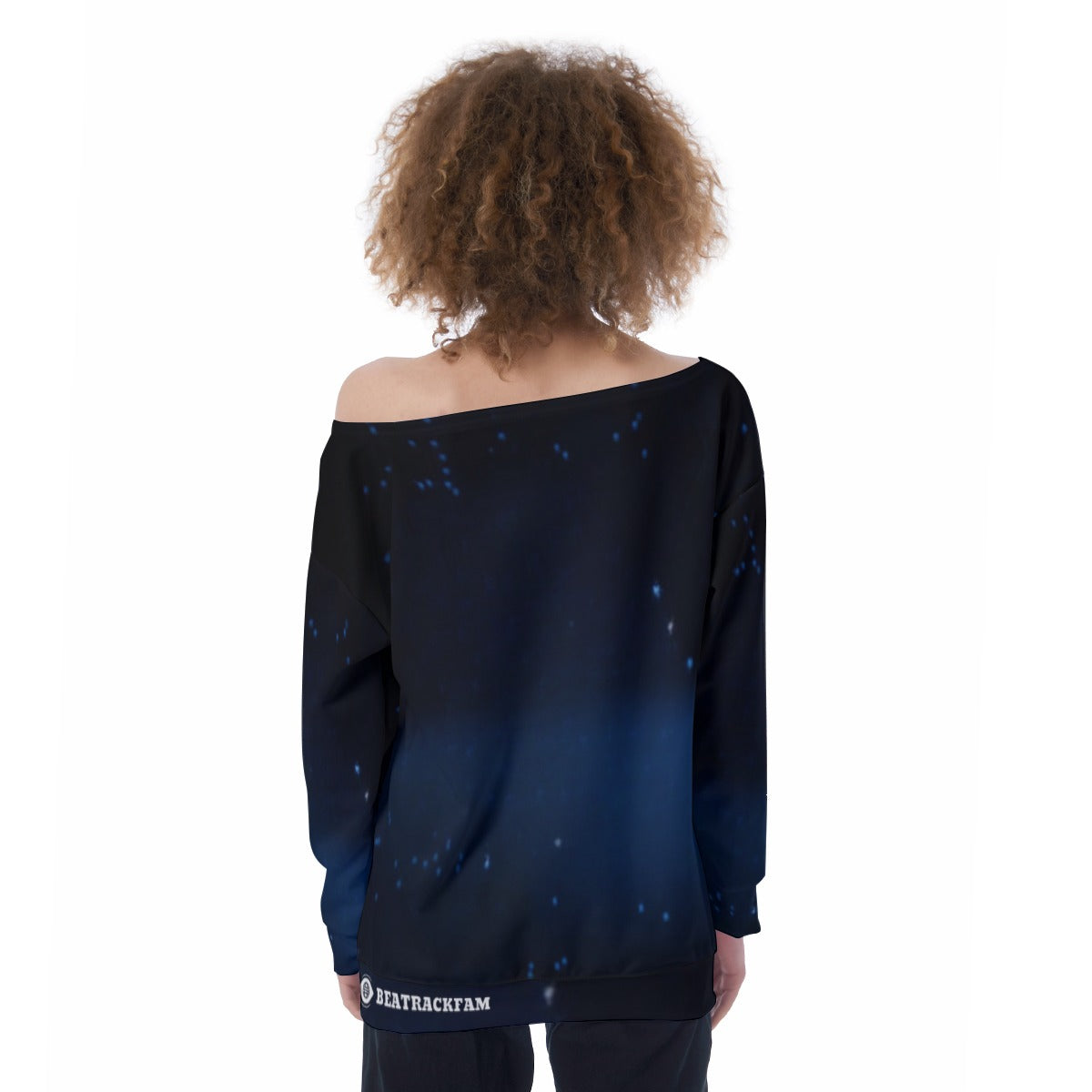All-Over Print Oversized Women's Off-Shoulder Sweatshirt