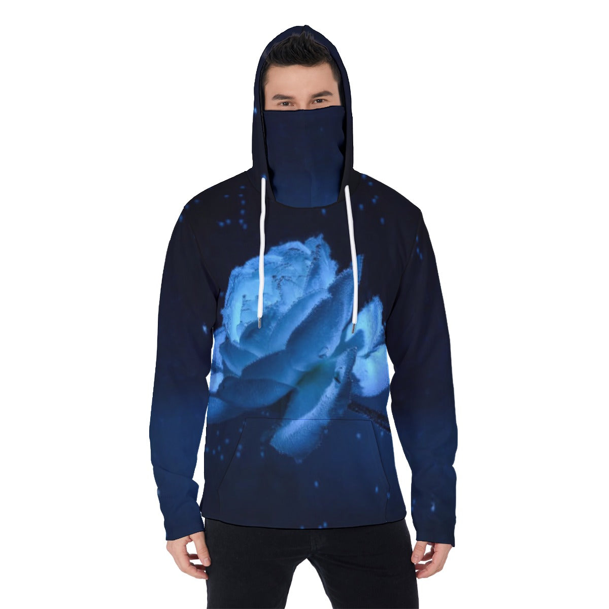 All-Over Print Men's Heavy Fleece Hoodie With Mask