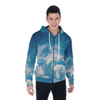 All-Over Print Men's Mirco Fleece Zip Up Hoodie