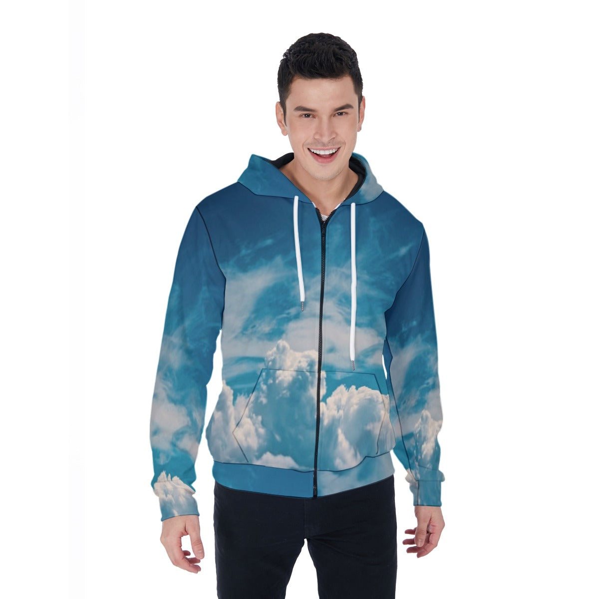 All-Over Print Men's Mirco Fleece Zip Up Hoodie