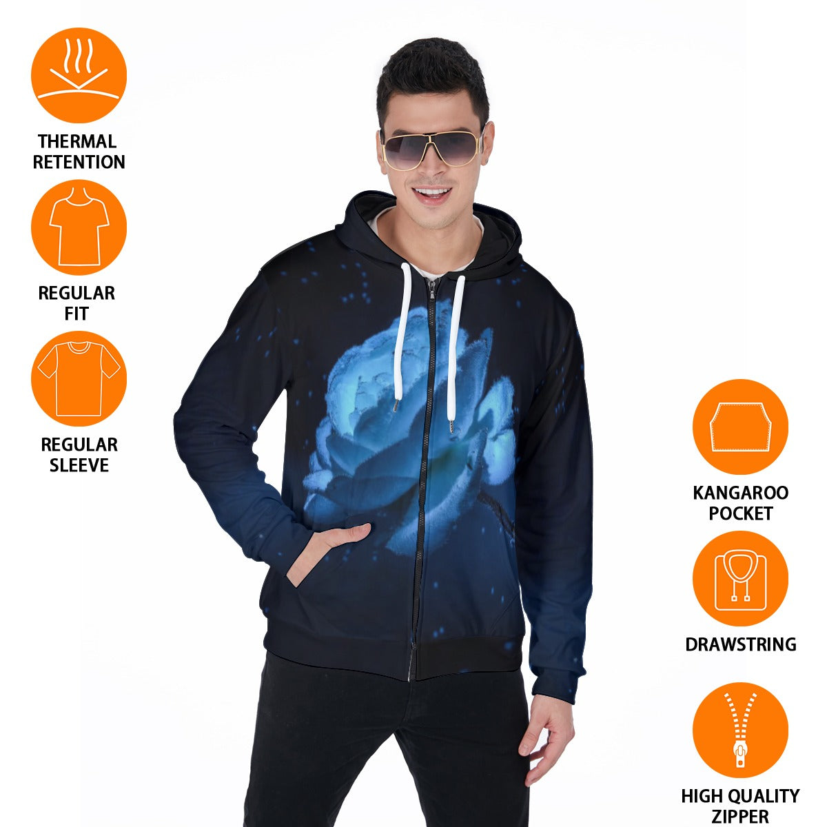 All-Over Print Men's Heavy Fleece Zip Up Hoodie