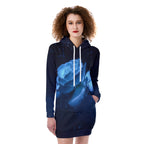 All-Over Print Women's Heavy Fleece Long Hoodie