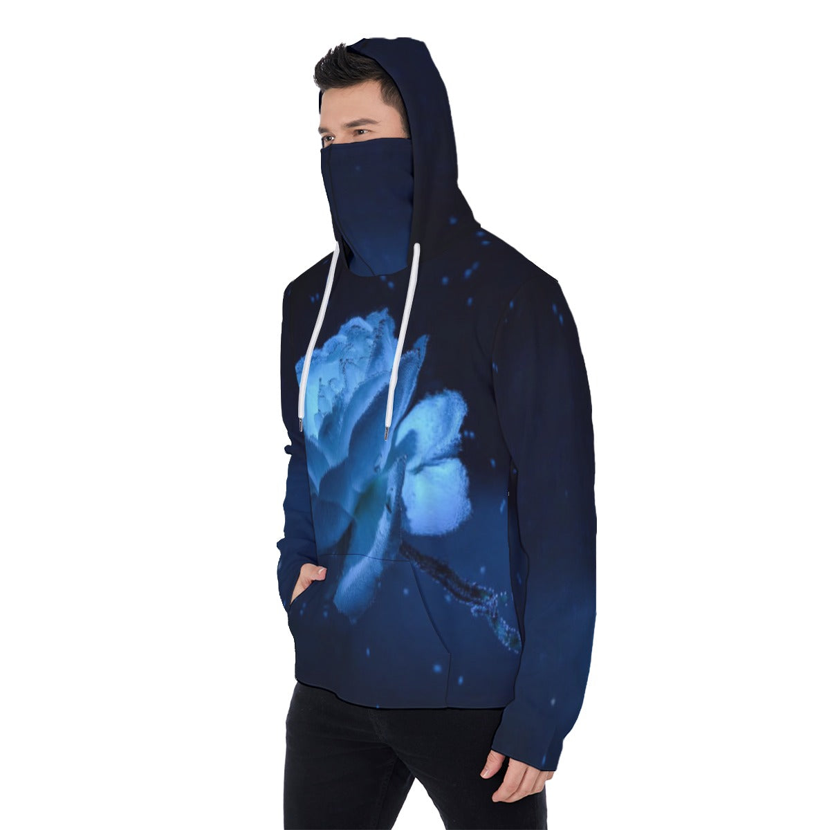 All-Over Print Men's Heavy Fleece Hoodie With Mask