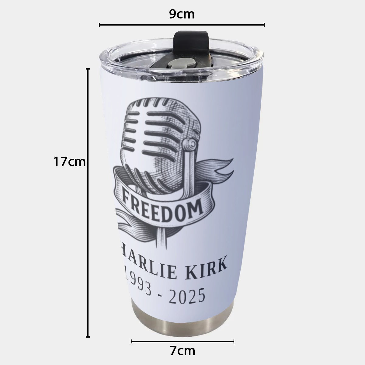 Tumbler 20oz - Charlie Kirk Freedom Microphone Collection