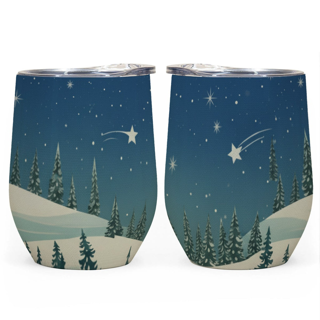 All-Over Print Egg Cup Wine Tumbler|12OZ - Christmas Holiday Collection