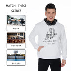 All-Over Print Men's Pullover Hoodie - Charlie Kirk Freedom Microphone Collection