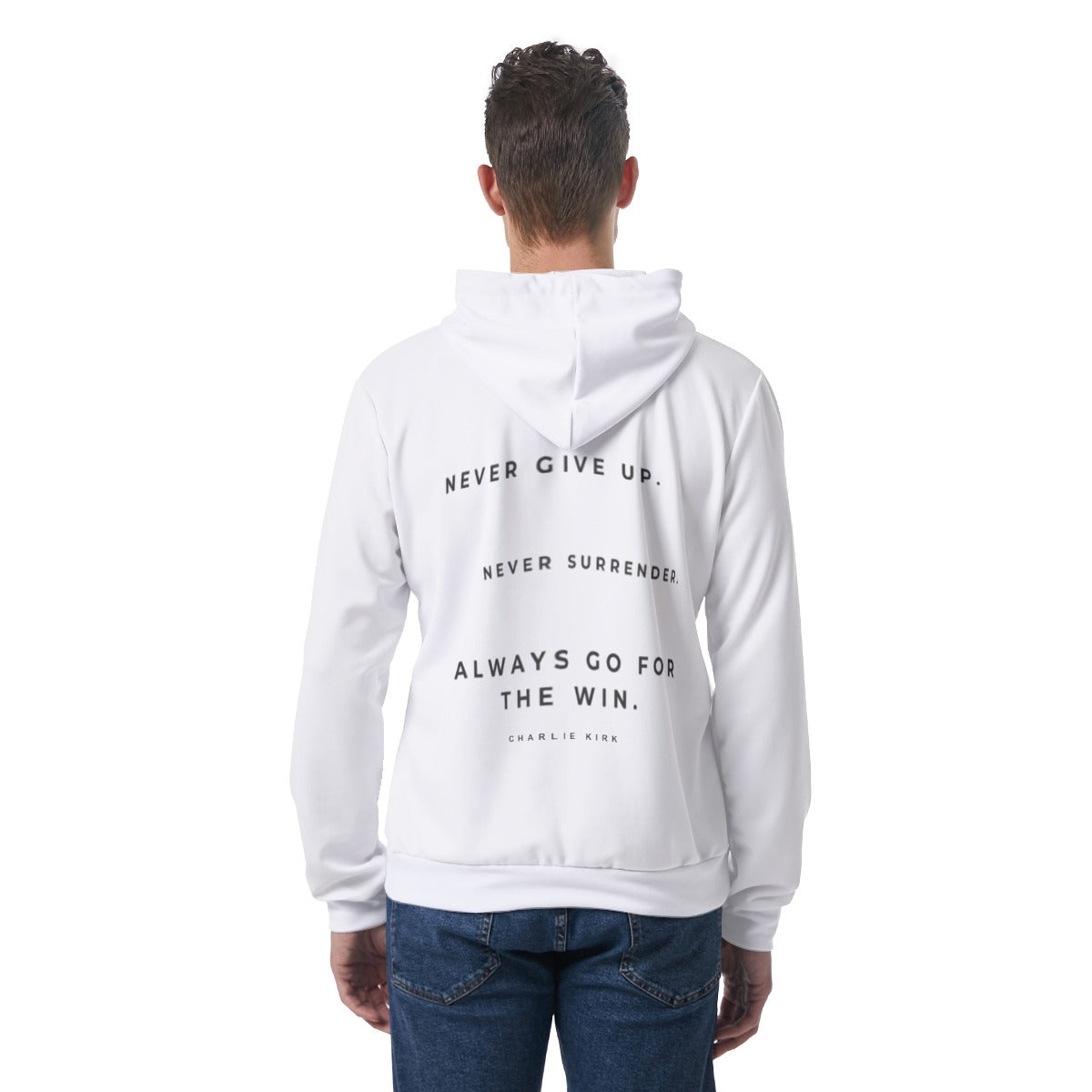 All-Over Print Men's Hoodie With Double-side Print Hood - Charlie Kirk Freedom Microphone Collection