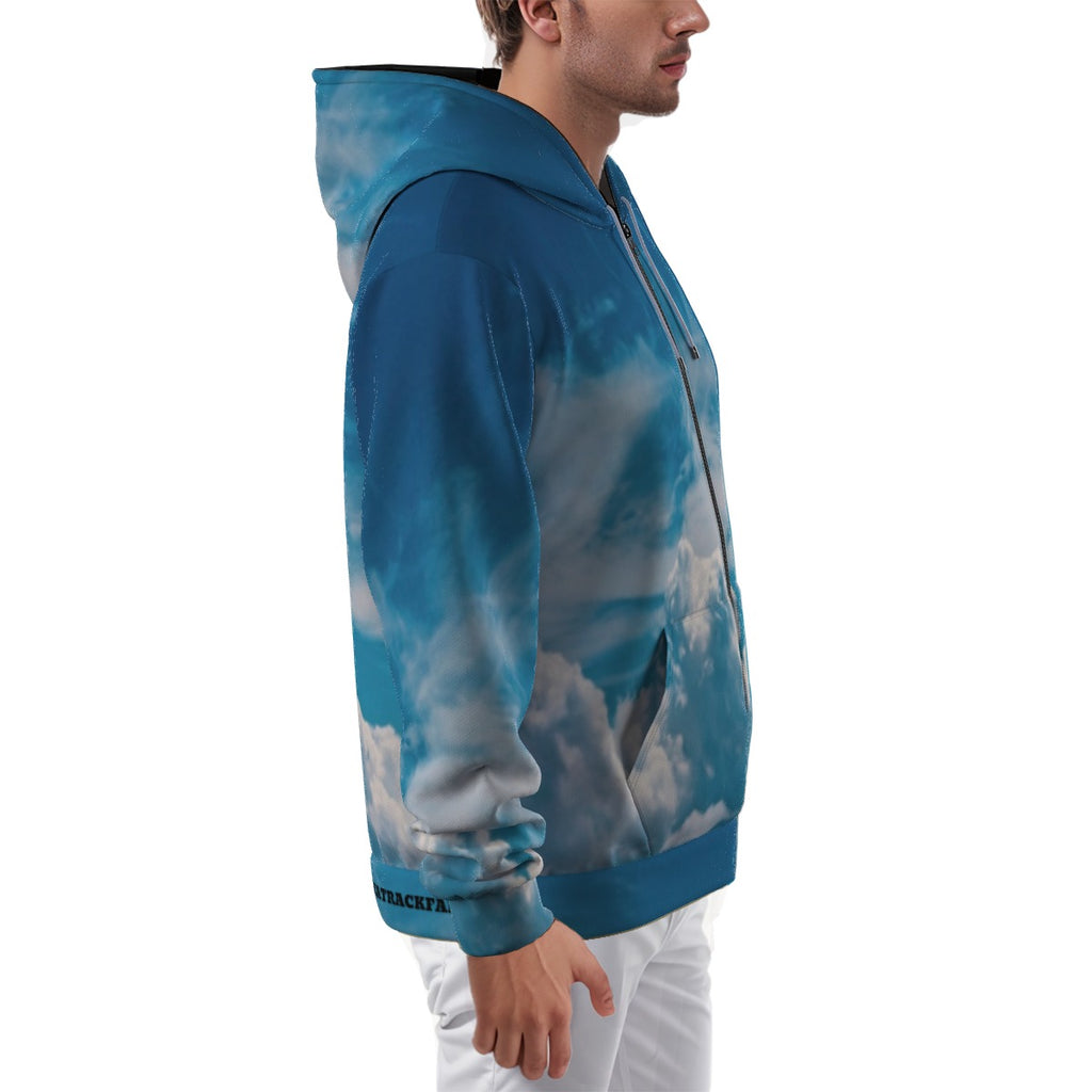 All-Over Print Zip Up Hoodie With Pocket