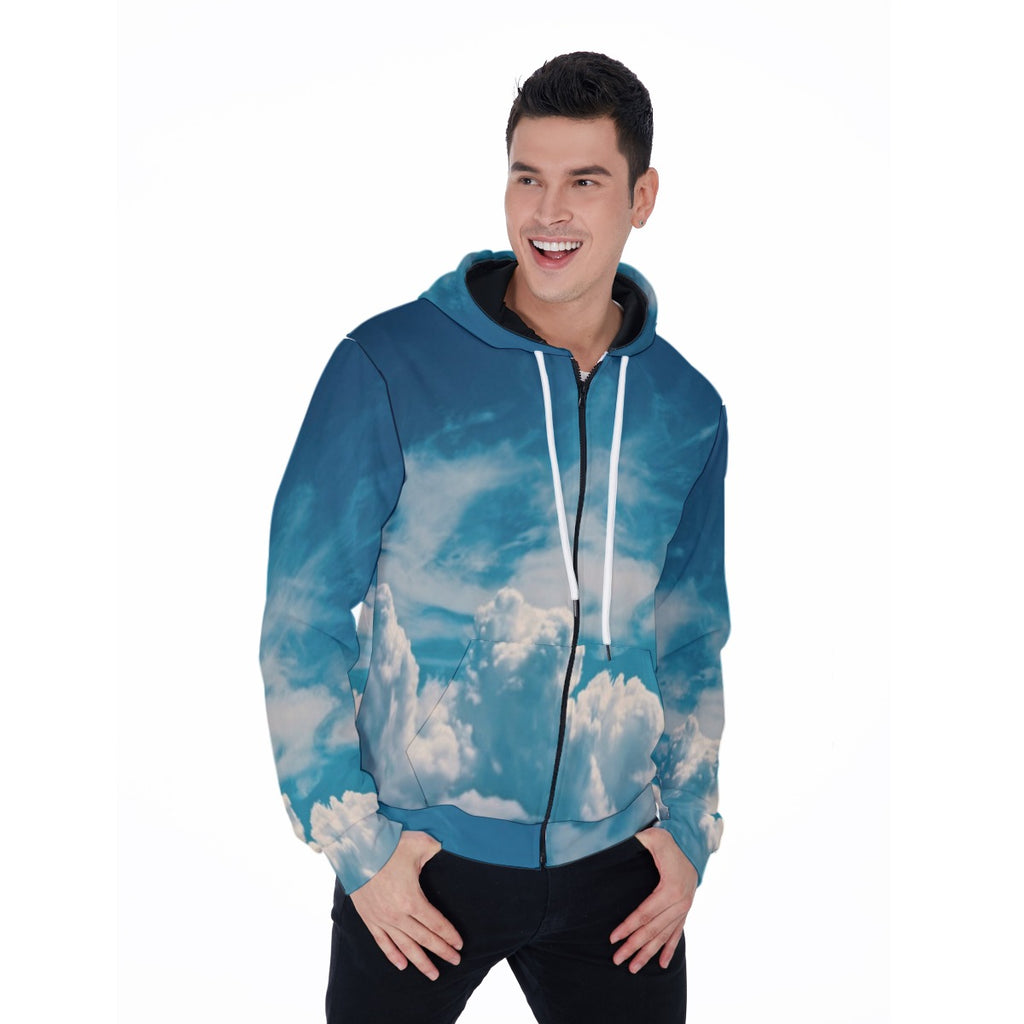 All-Over Print Men's Mirco Fleece Zip Up Hoodie