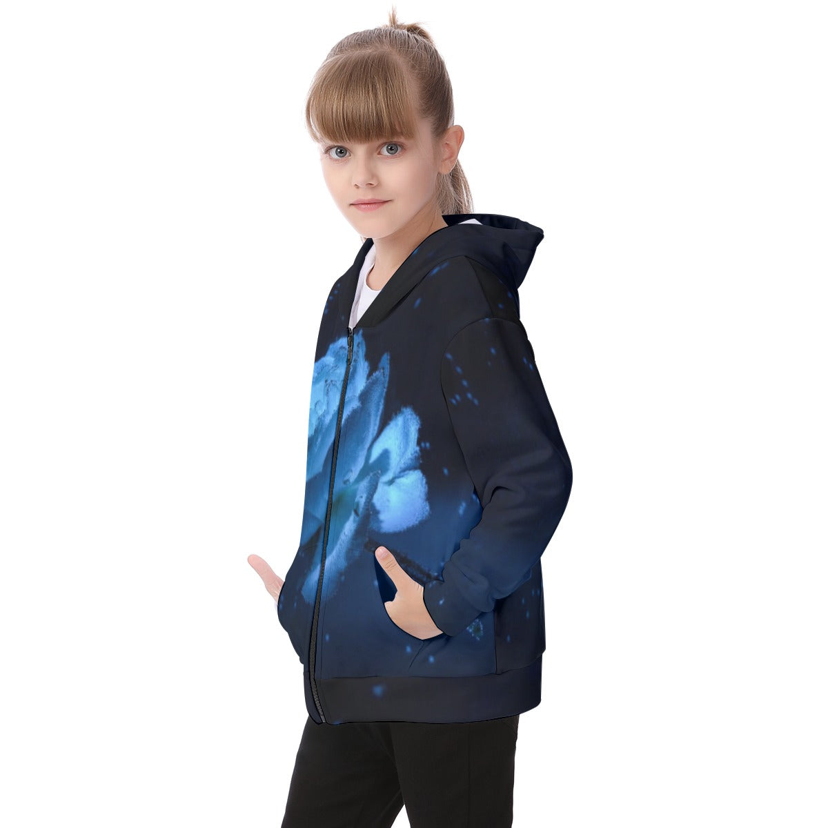 All-Over Print Kid's Heavy Fleece Zip Up Hoodie