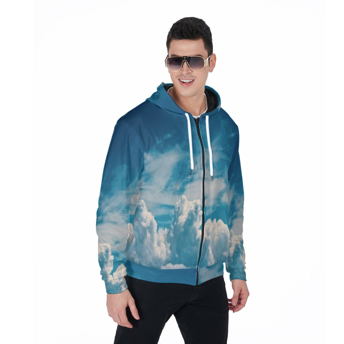 All-Over Print Men's Heavy Fleece Zip Up Hoodie