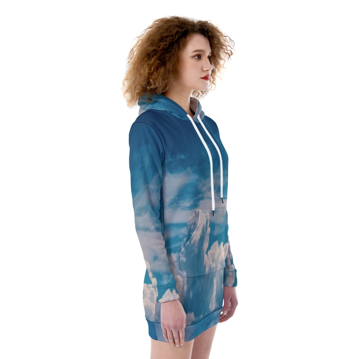 All-Over Print Women's Heavy Fleece Long Hoodie